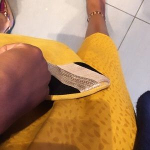 Yellow suede purse